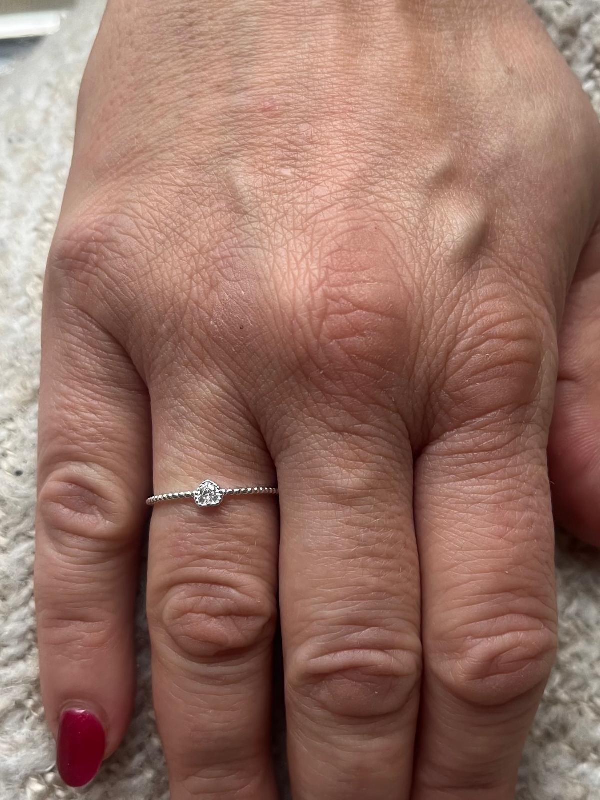 Sterling Silver Heart Ring with CZ Simulated Diamond