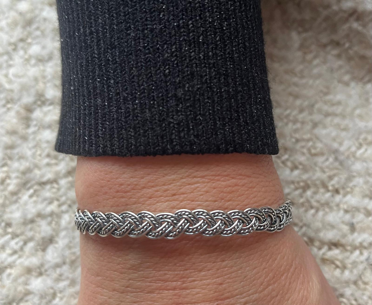 Sterling Silver Oxidized Weave Cuff