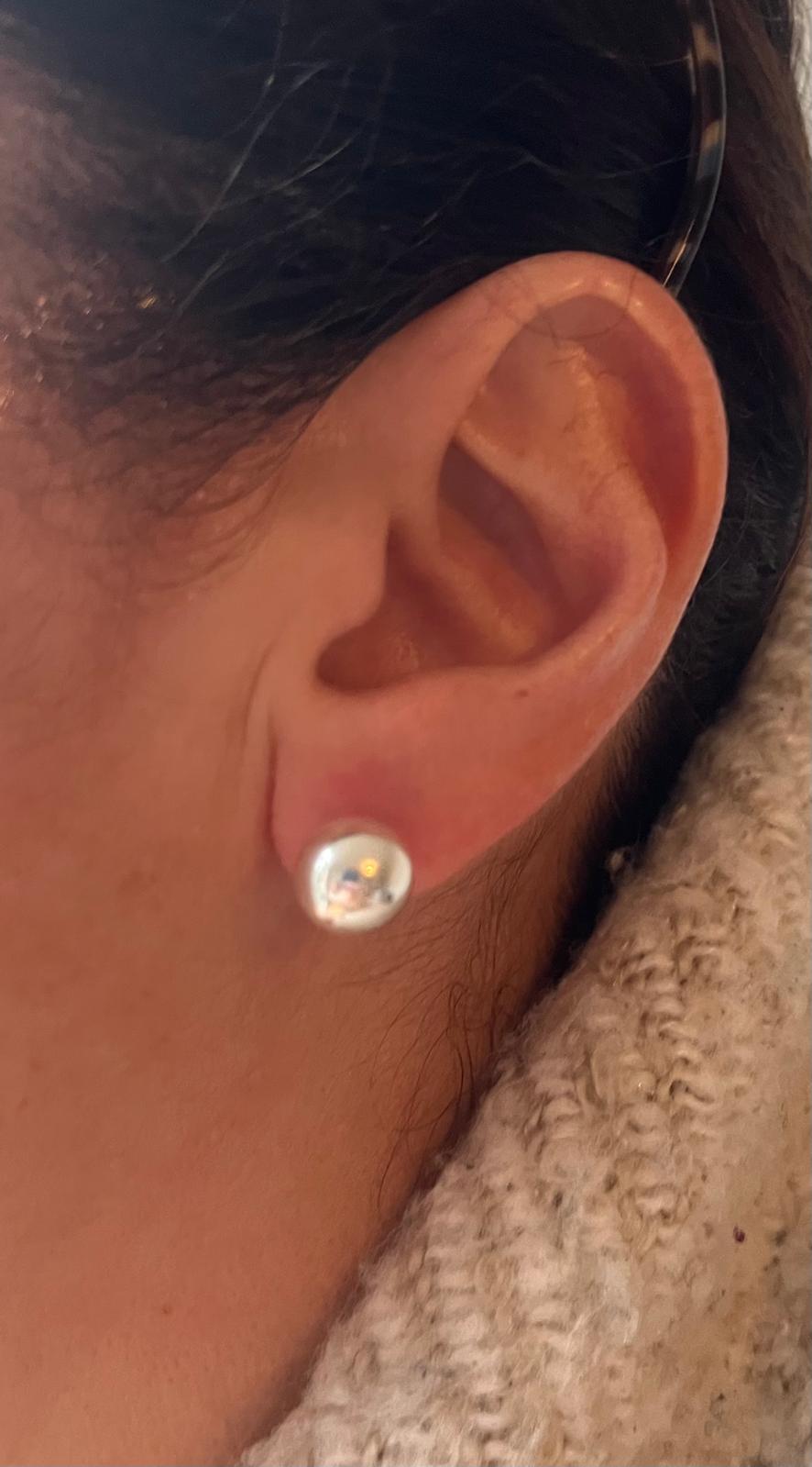 Sterling Silver Ball Push-Back Earrings