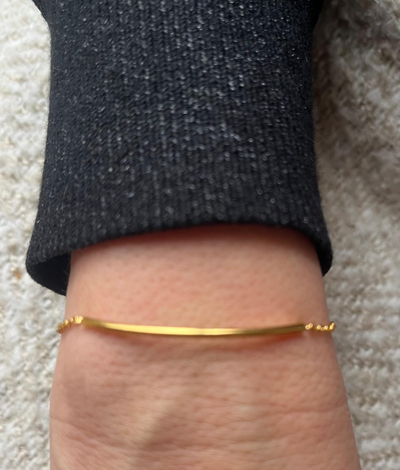 Gold Vermeil 18K Curved Bar Bracelet