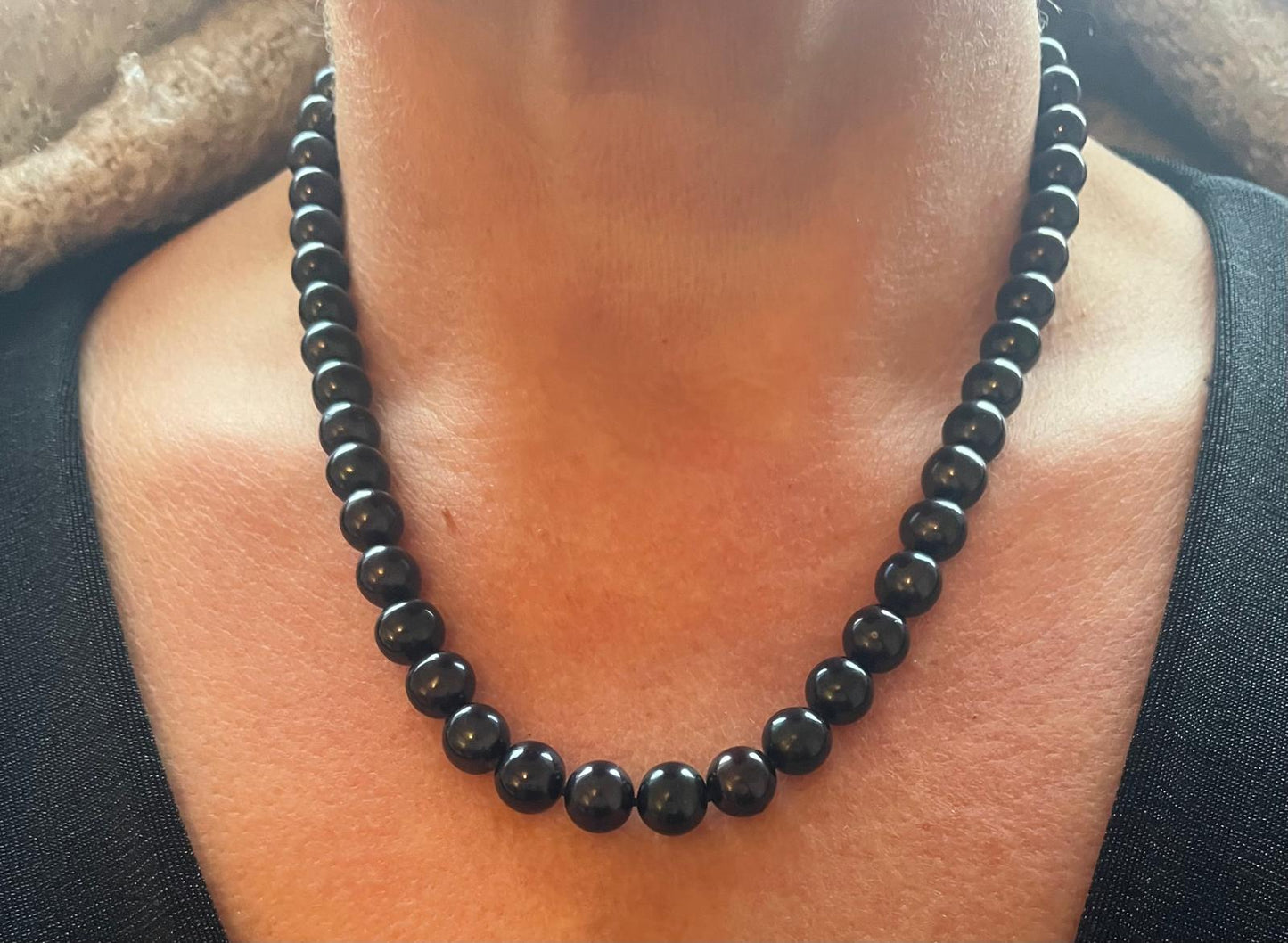 AA+ Freshwater Pearls Sterling Silver Necklace with Sterling Silver Clapse
