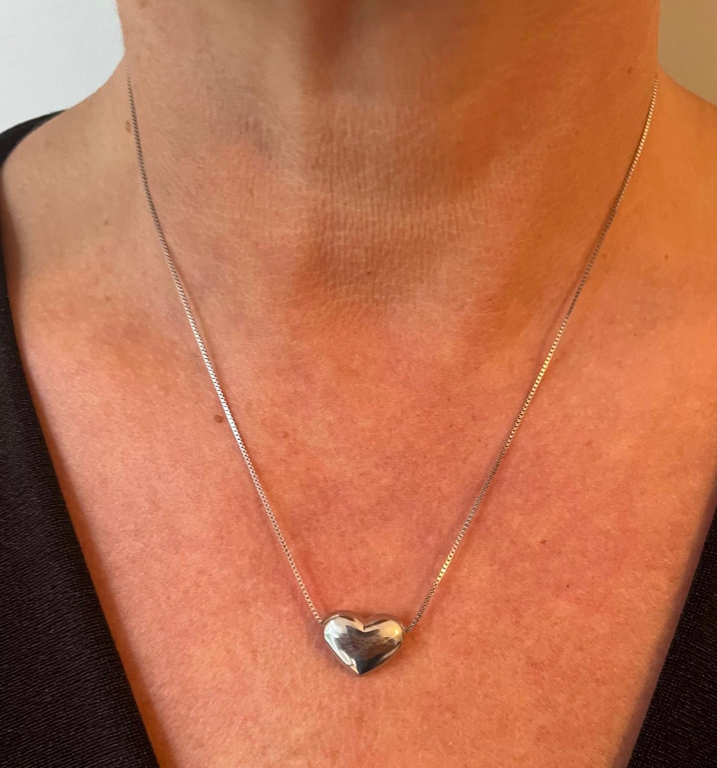 Sterling Silver Heart Necklace with Extender