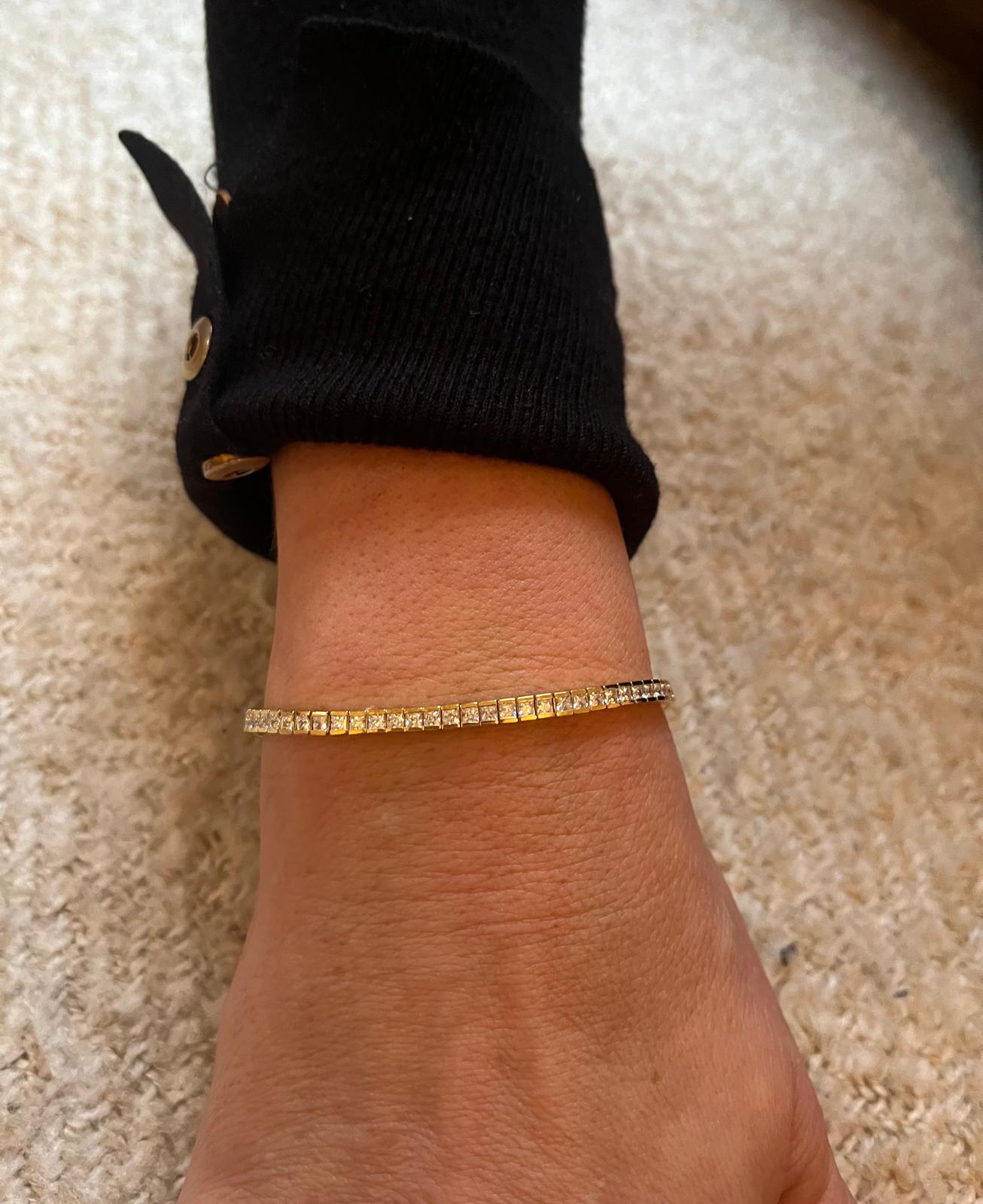Gold Vermeil 18K Statement Bracelet with CZ Simulated Diamonds