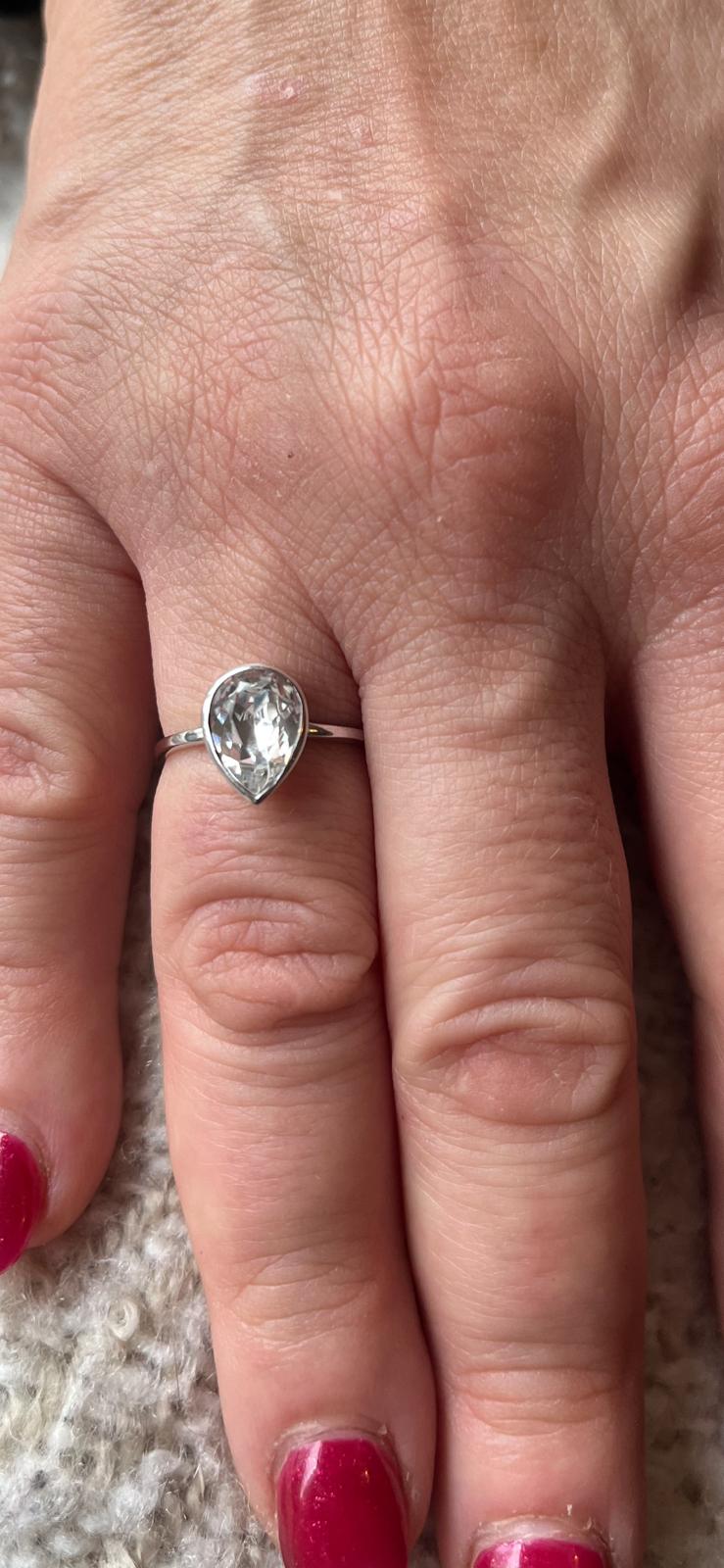 Swarovski Crystal Sterling Silver Ring