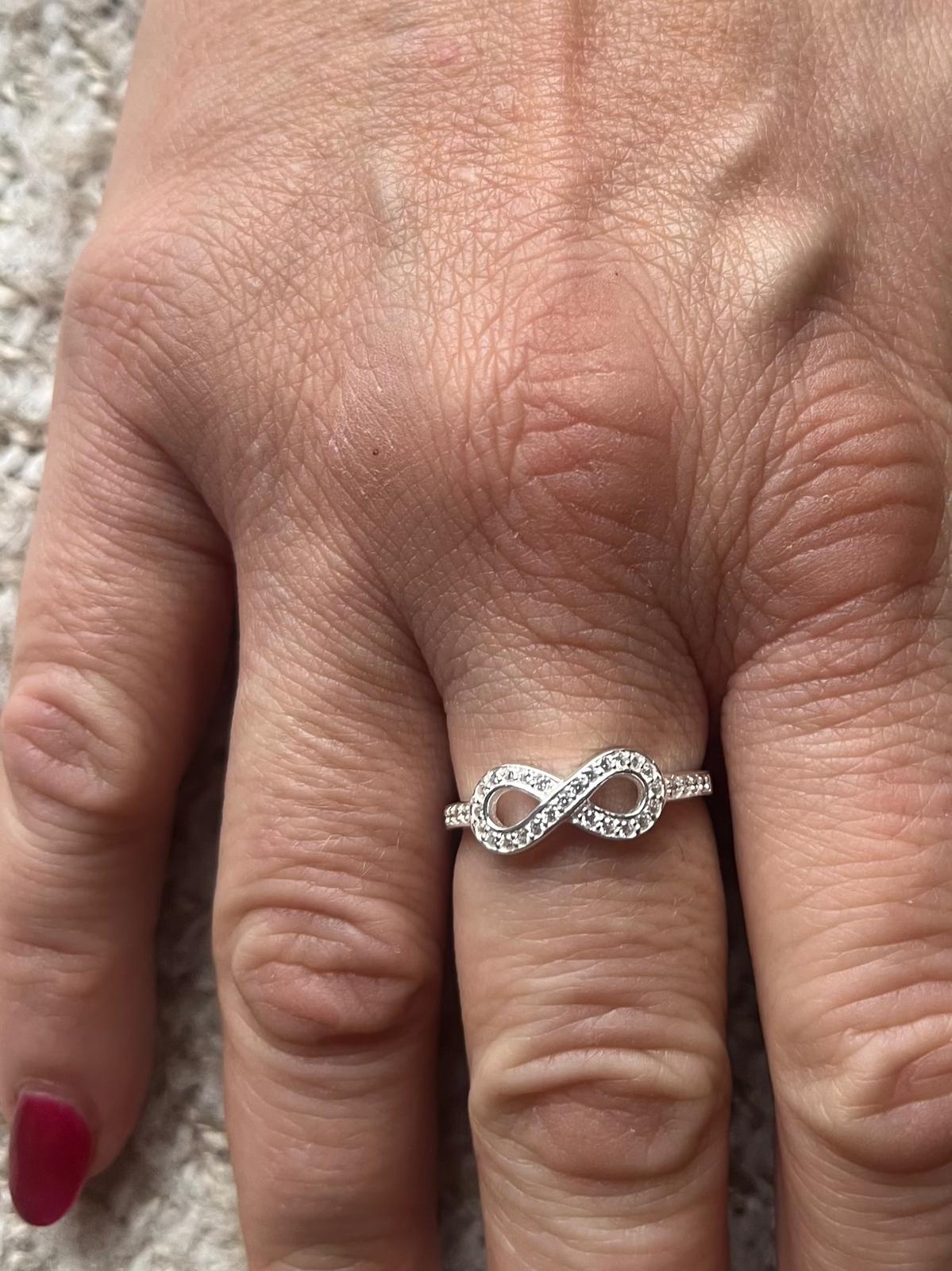 Sterling Silver Infinity Ring with CZ Simulated Diamonds