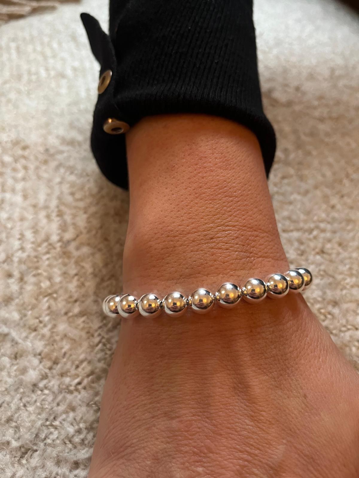 Heavy Duty Sterling Silver Ball Bracelet with Clapse