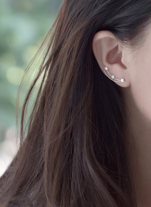 Sterling Silver Star Ear Pins