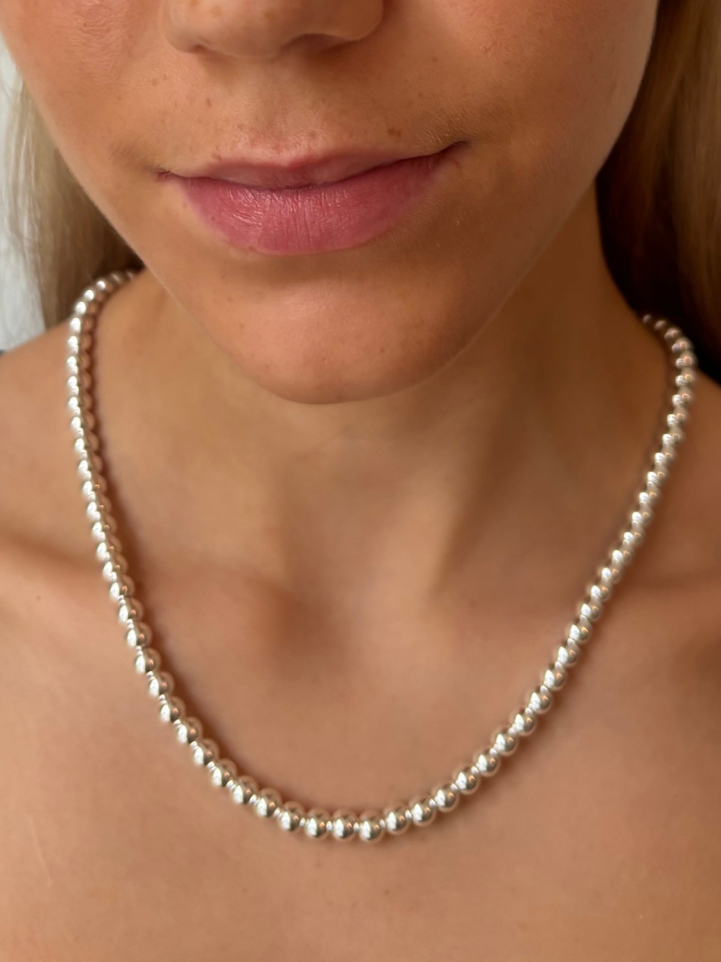 Heavy Duty Sterling Silver Ball Necklace