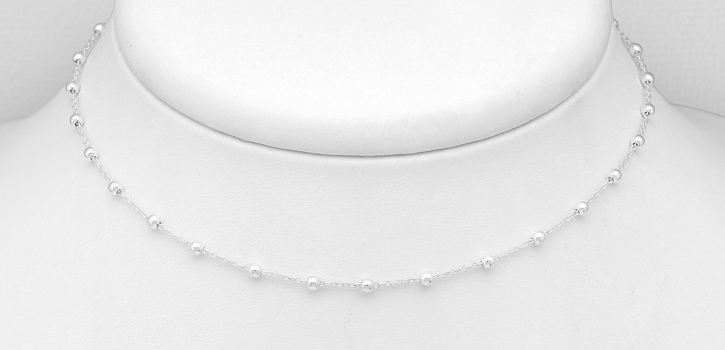 Sterling Silver Ball Choker