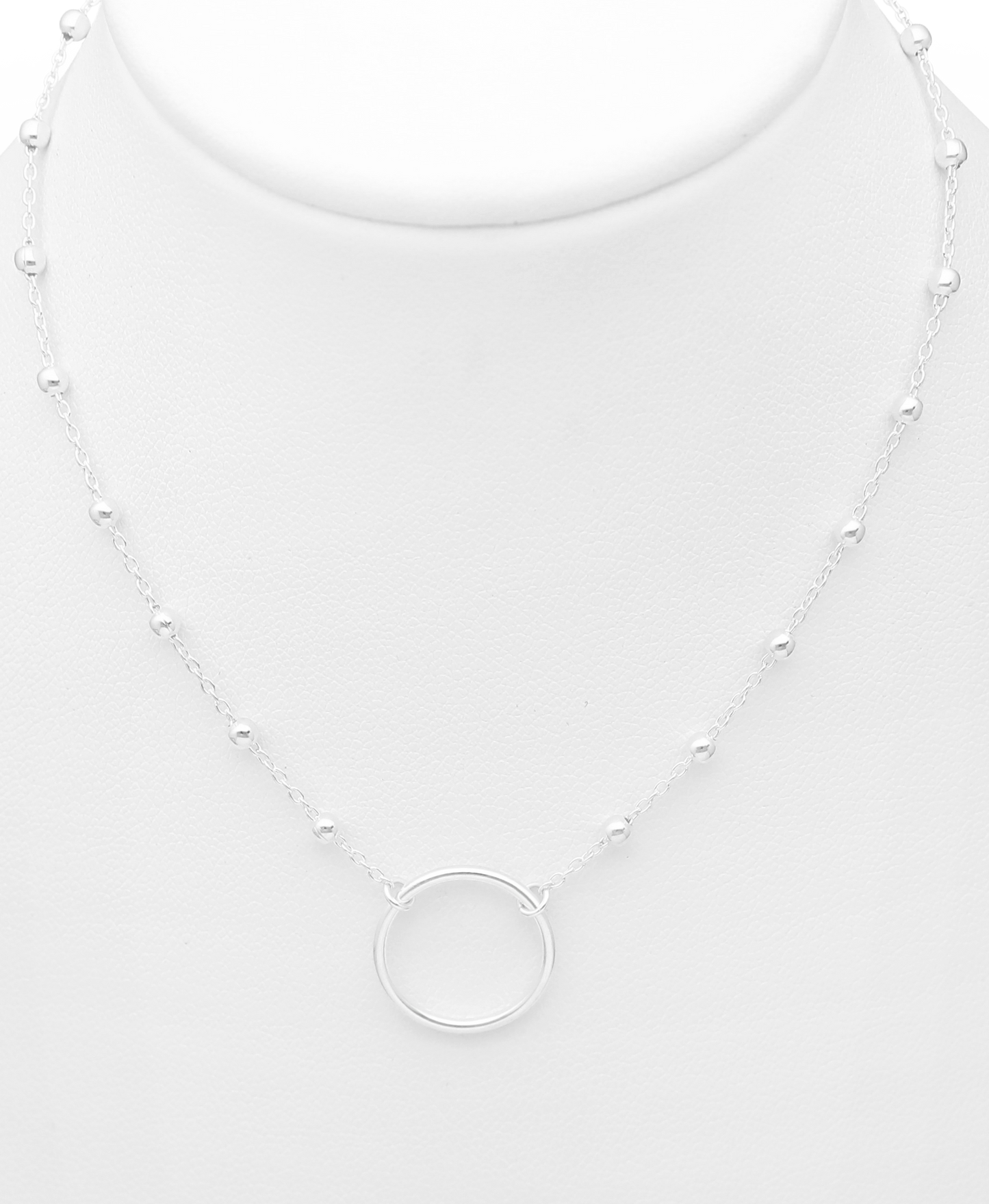 Sterling Silver Ball and Circle Necklace