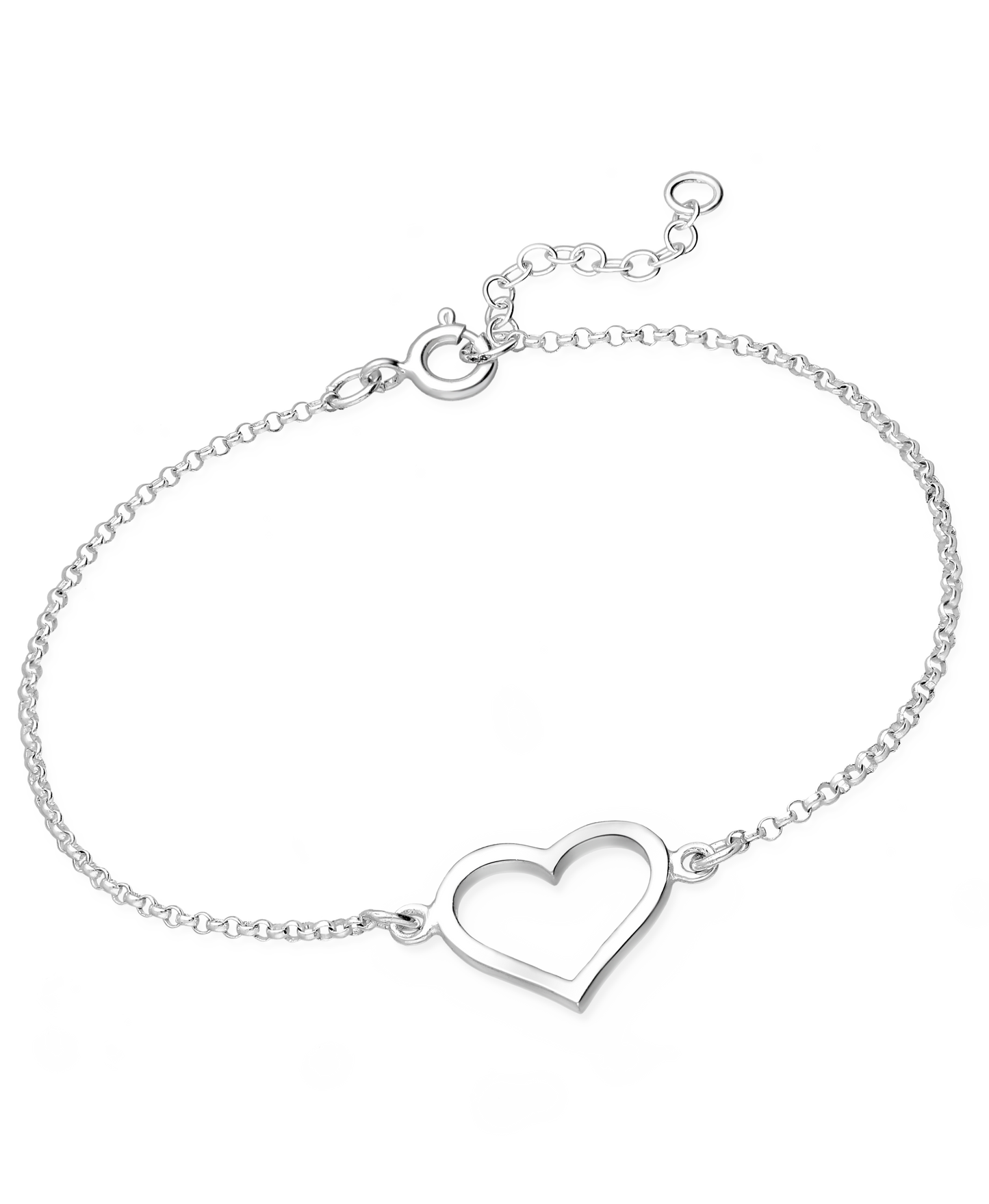 Sterling Silver Heart Chain Bracelet