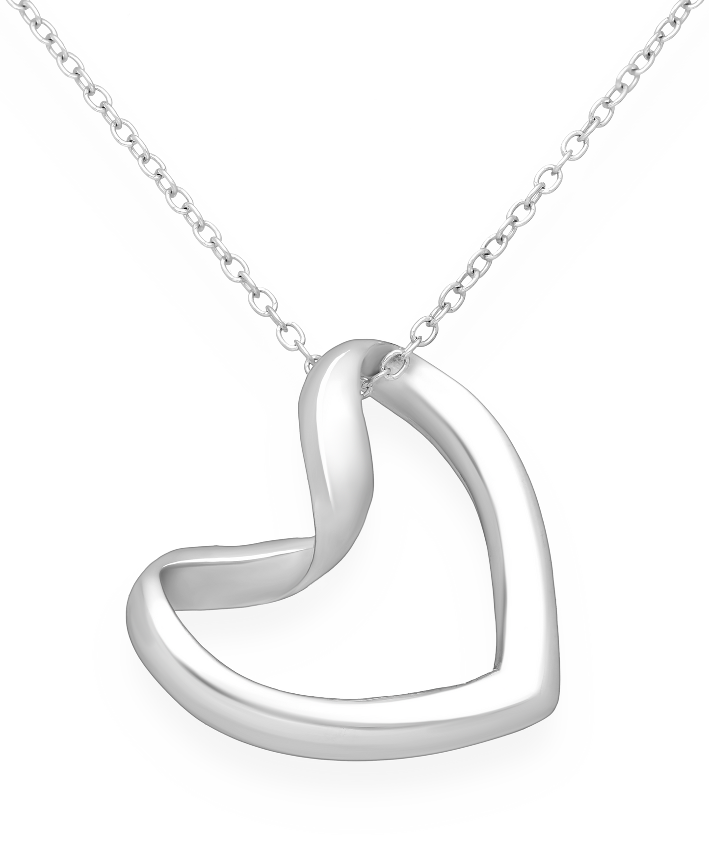 Sterling Silver Abstract Heart Pendant