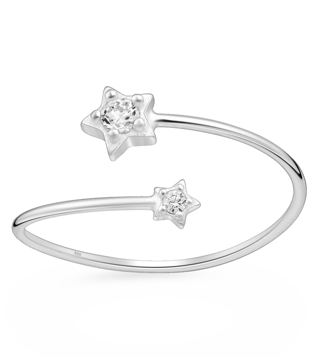 Sterling Silver Star CZ Simulated Diamond Ring