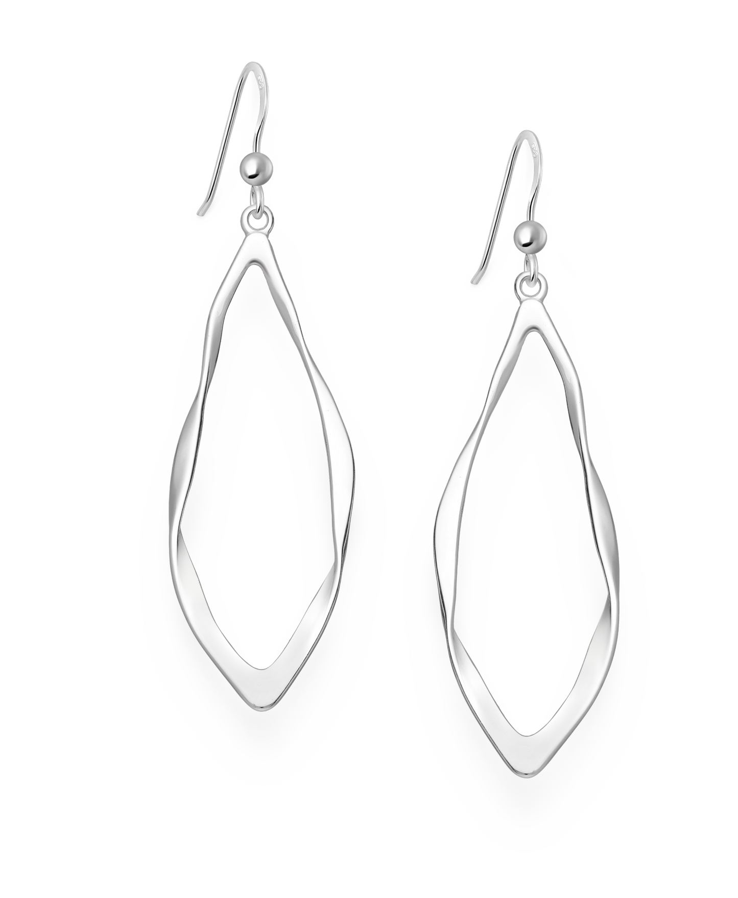 Twisted Oval Hook Sterling Silver Earrings
