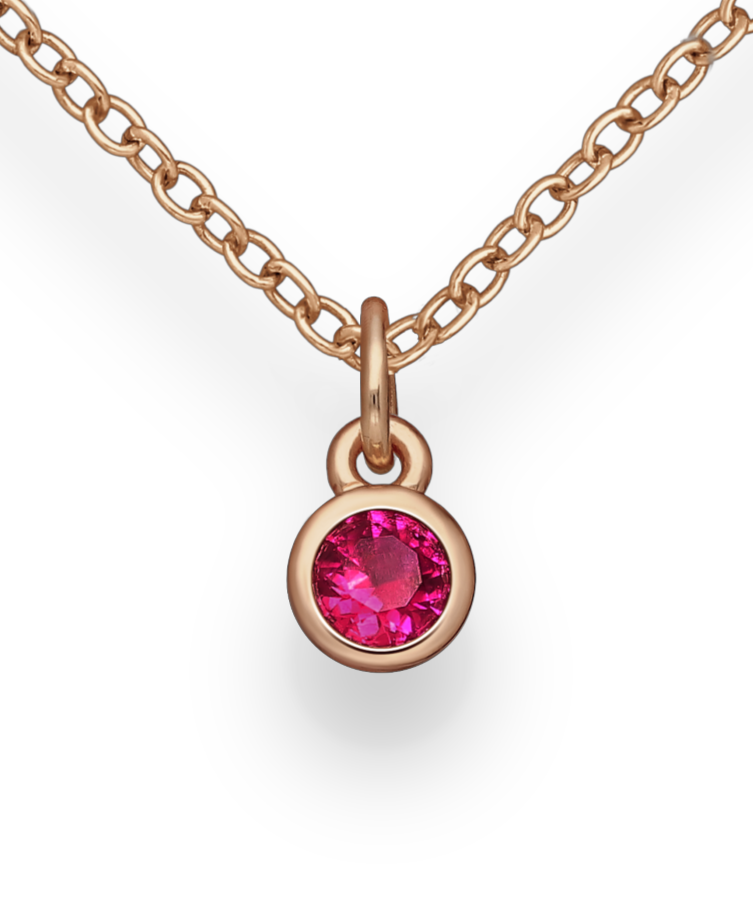Birthstone Gold Vermeil 18K Bezel Pendants with Coloured CZ Stimulated Diamonds