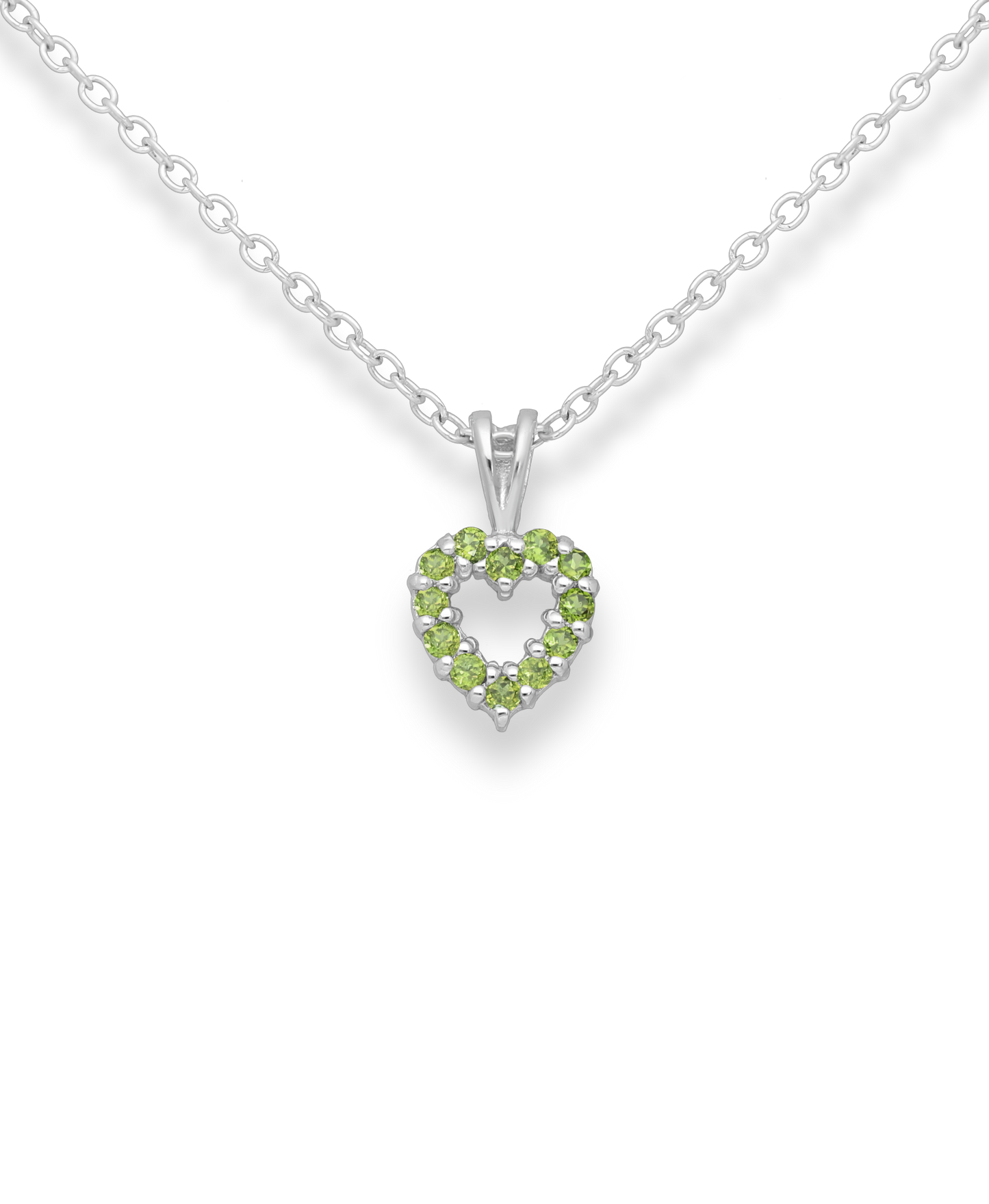 Peridot Heart Sterling Silver Pendant