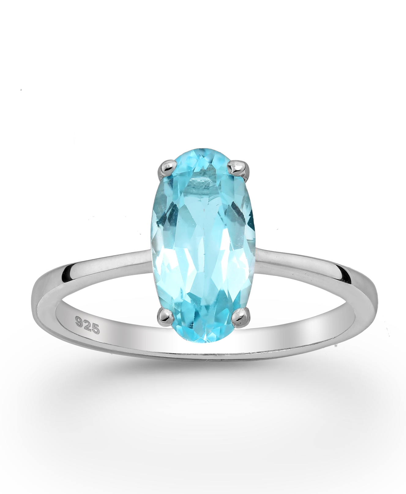 Blue Topaz Sterling Silver Ring