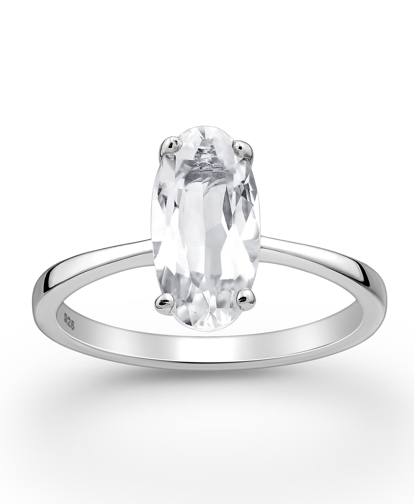 White Topaz Sterling Silver Ring
