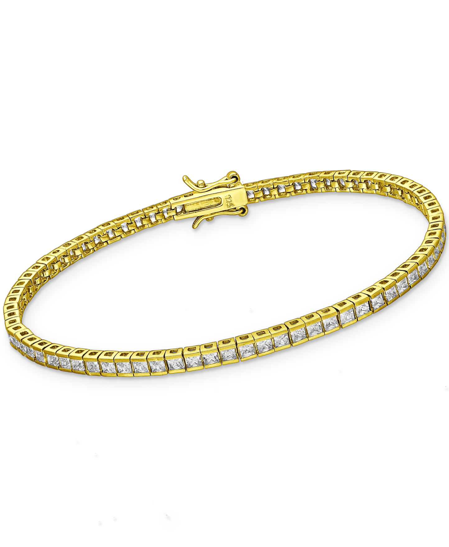 Gold Vermeil 18K Statement Bracelet with CZ Simulated Diamonds