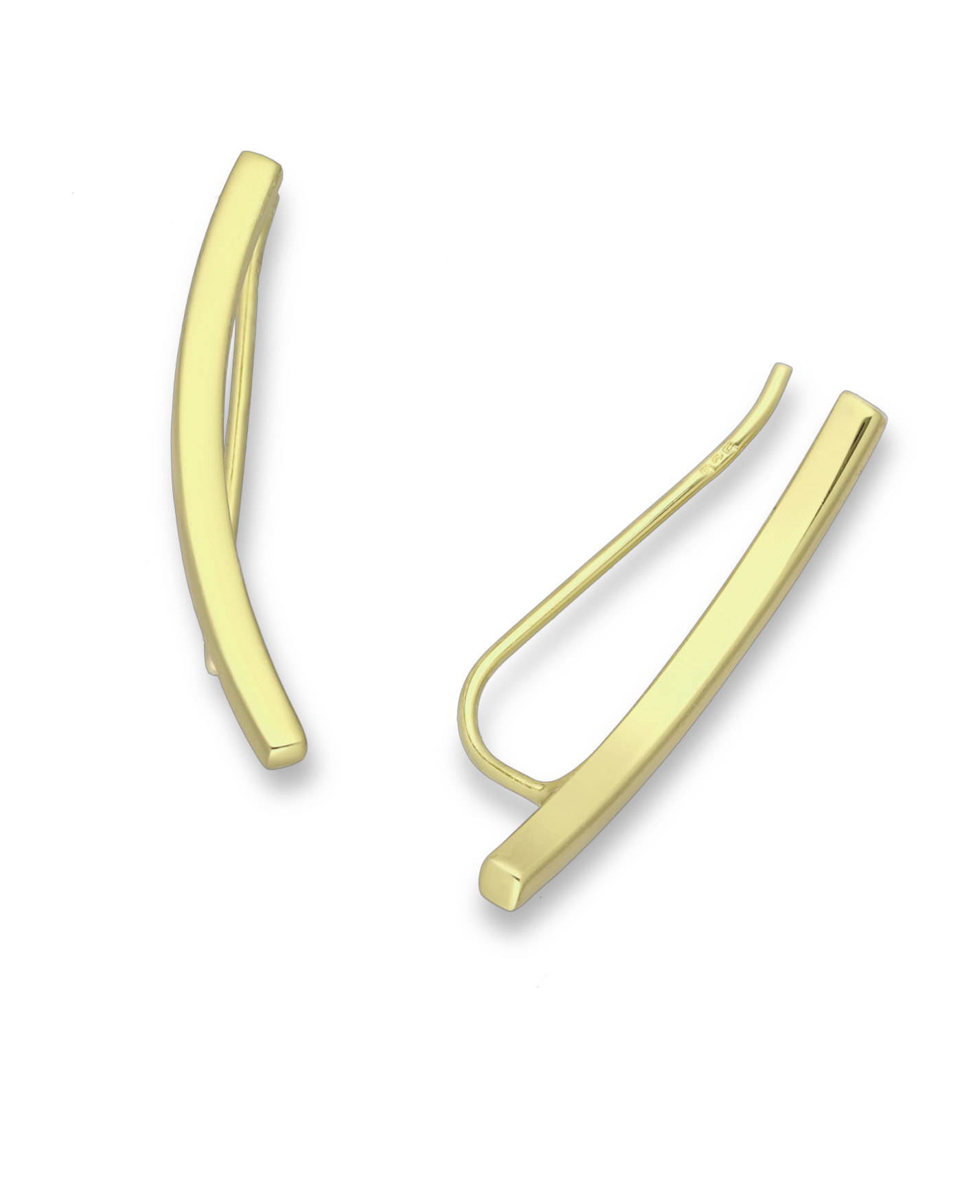 Gold Vermeil 14K Curved Bar Ear Pins