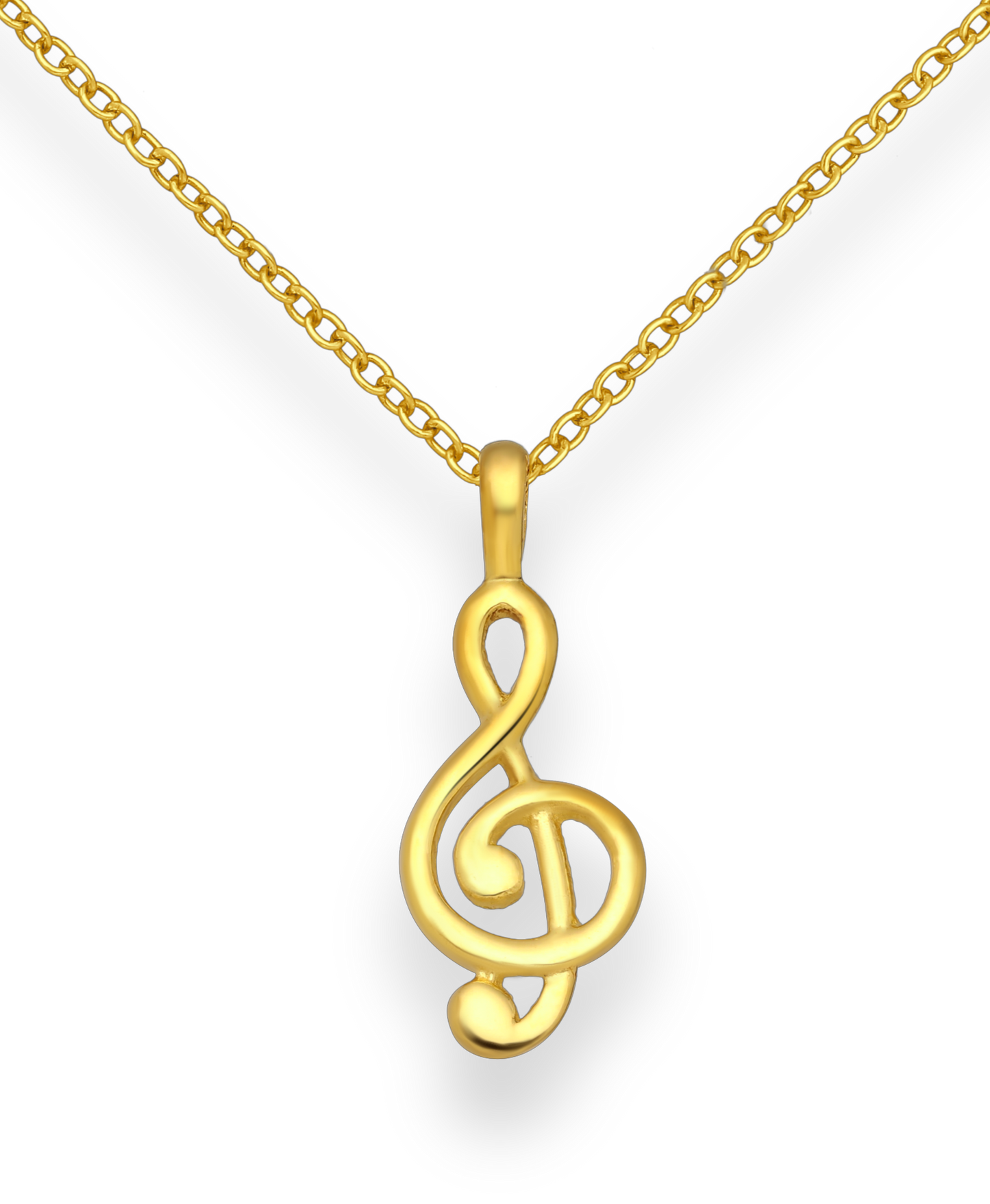 Gold Vermeil 18K Music Note Pendant
