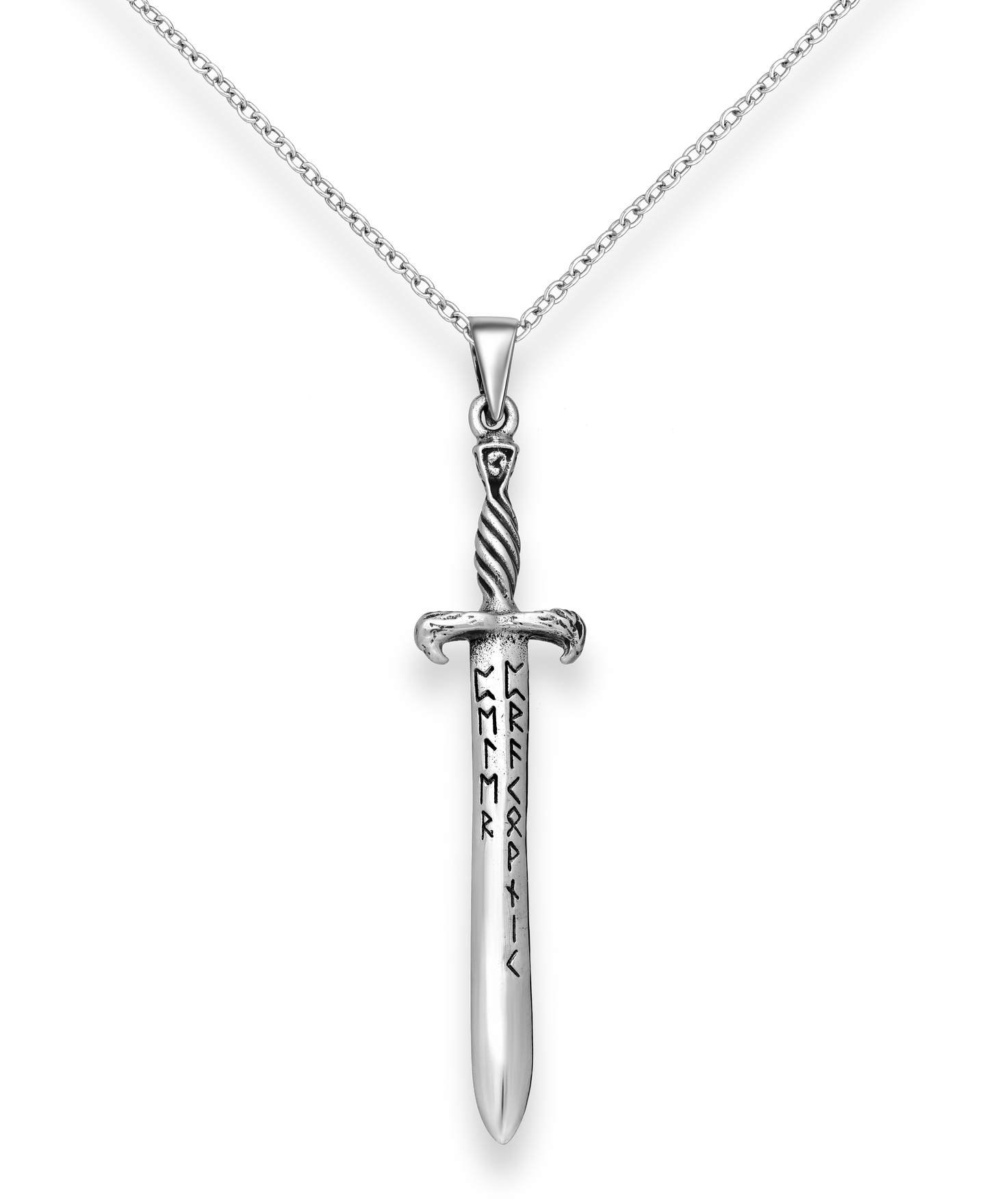 Sterling Silver Oxidized Sword Pendant