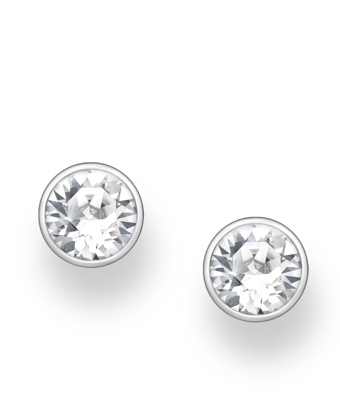 Swarovski Crystal Round Cut Sterling Silver Studs