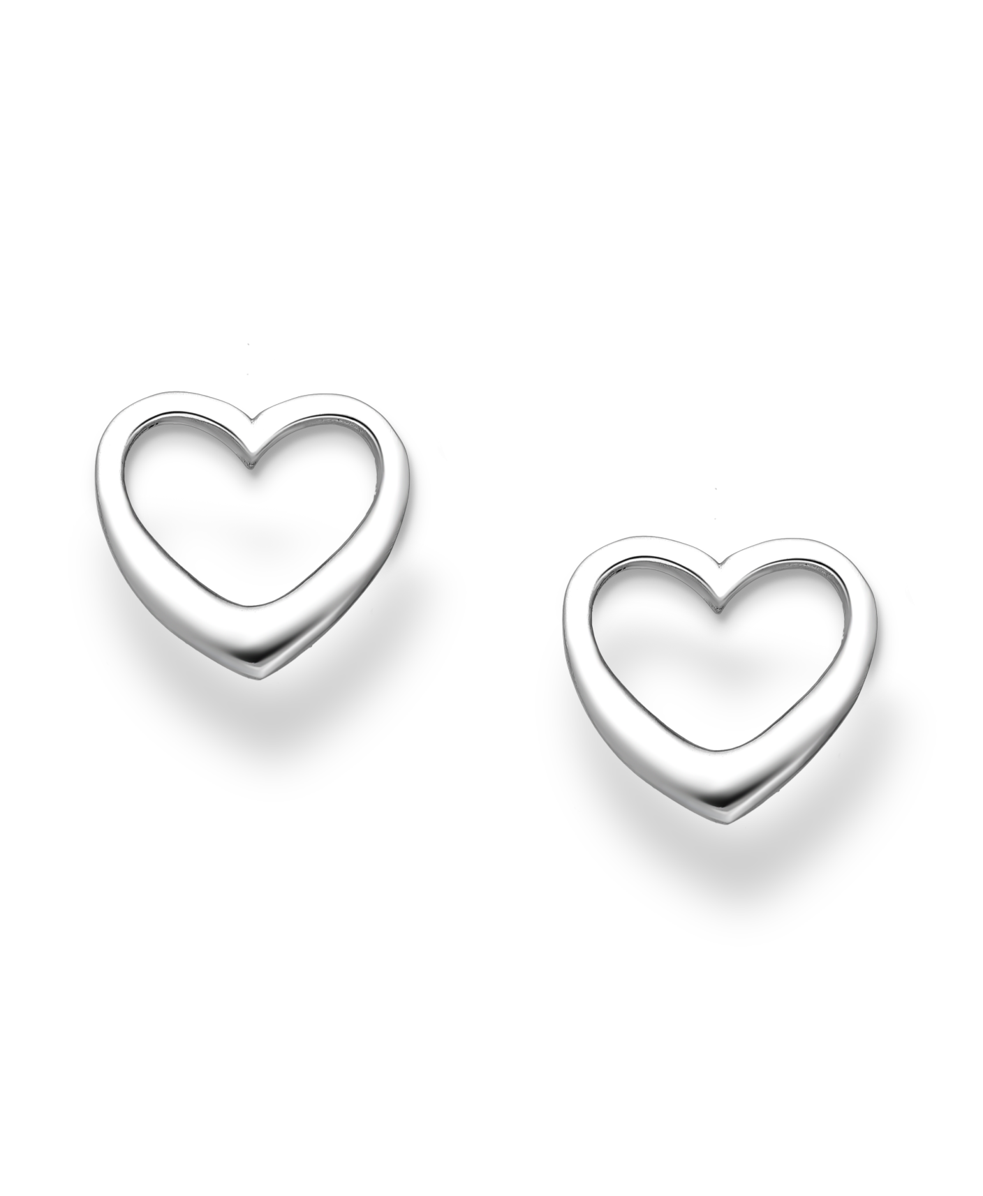 Sterling Silver Push-Back Heart Earrings