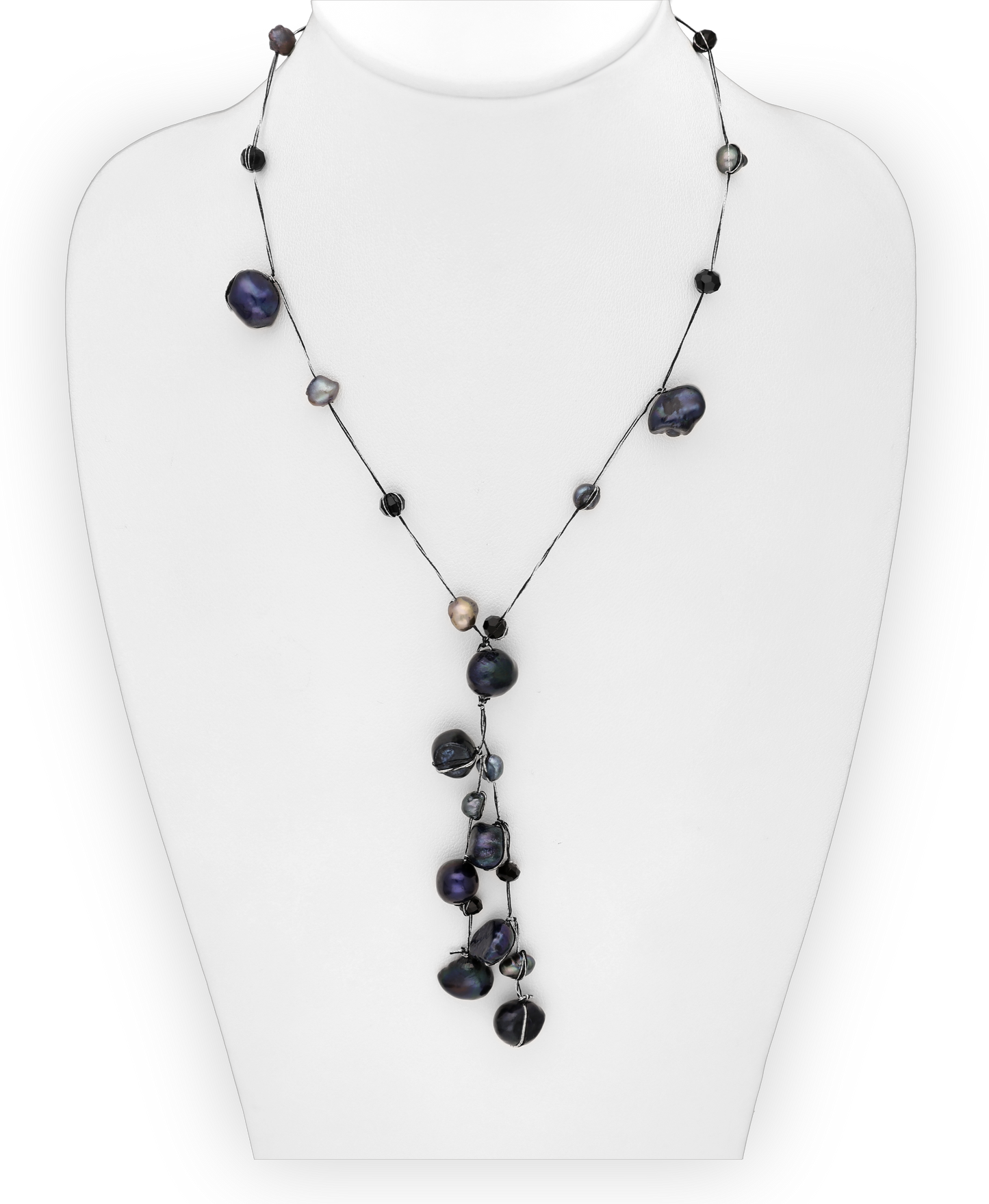 Freshwater Pearls with Zinc on Silk cord Necklace