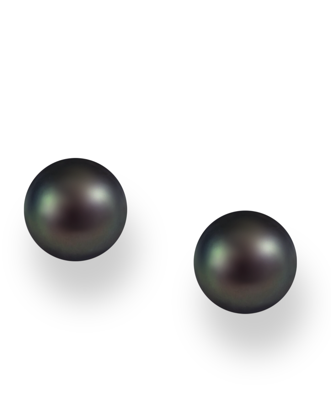 Sterling Silver push-back Studs with AAA Black Freshwater Pearls