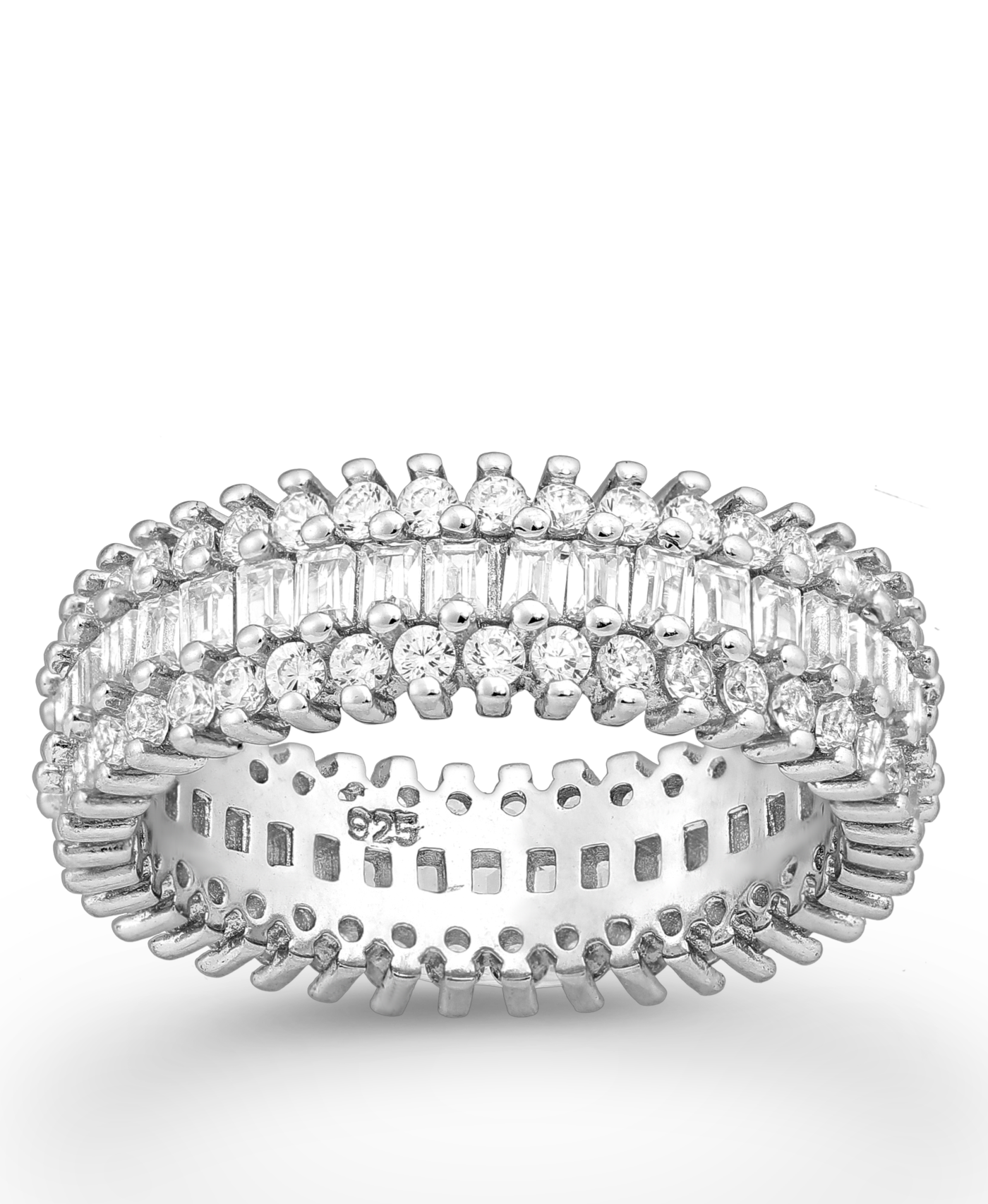 Sterling Silver Ring with CZ Simulated Diamonds