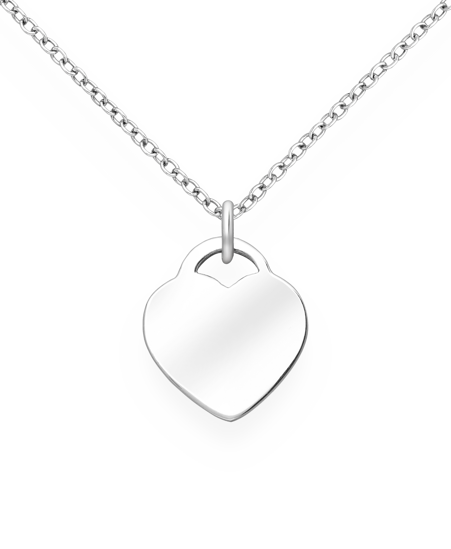 Sterling Silver Engravable Heart Pendant