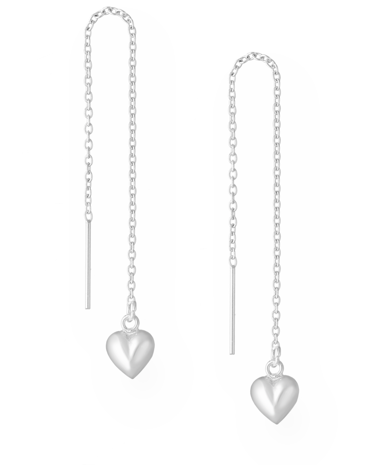 Sterling Silver Heart Threader Earrings