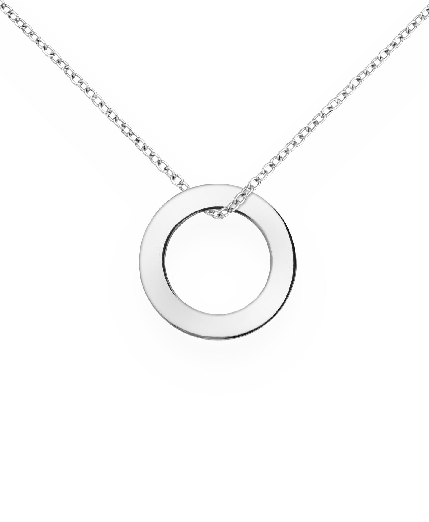 Sterling Silver Engravable Circle Tag Pendant