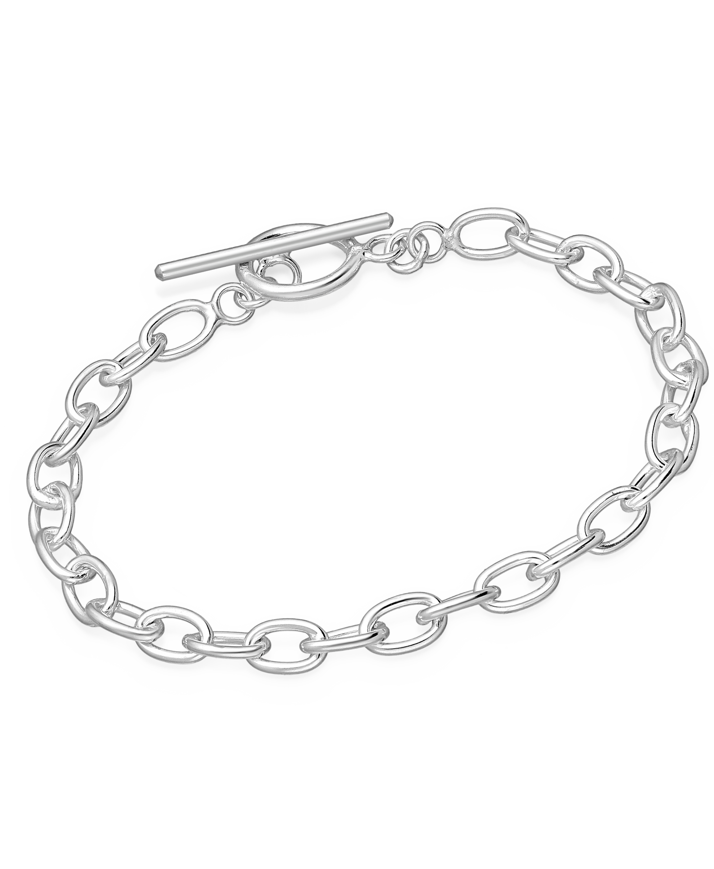 Sterling Silver Links Bracelet with a T-Bar