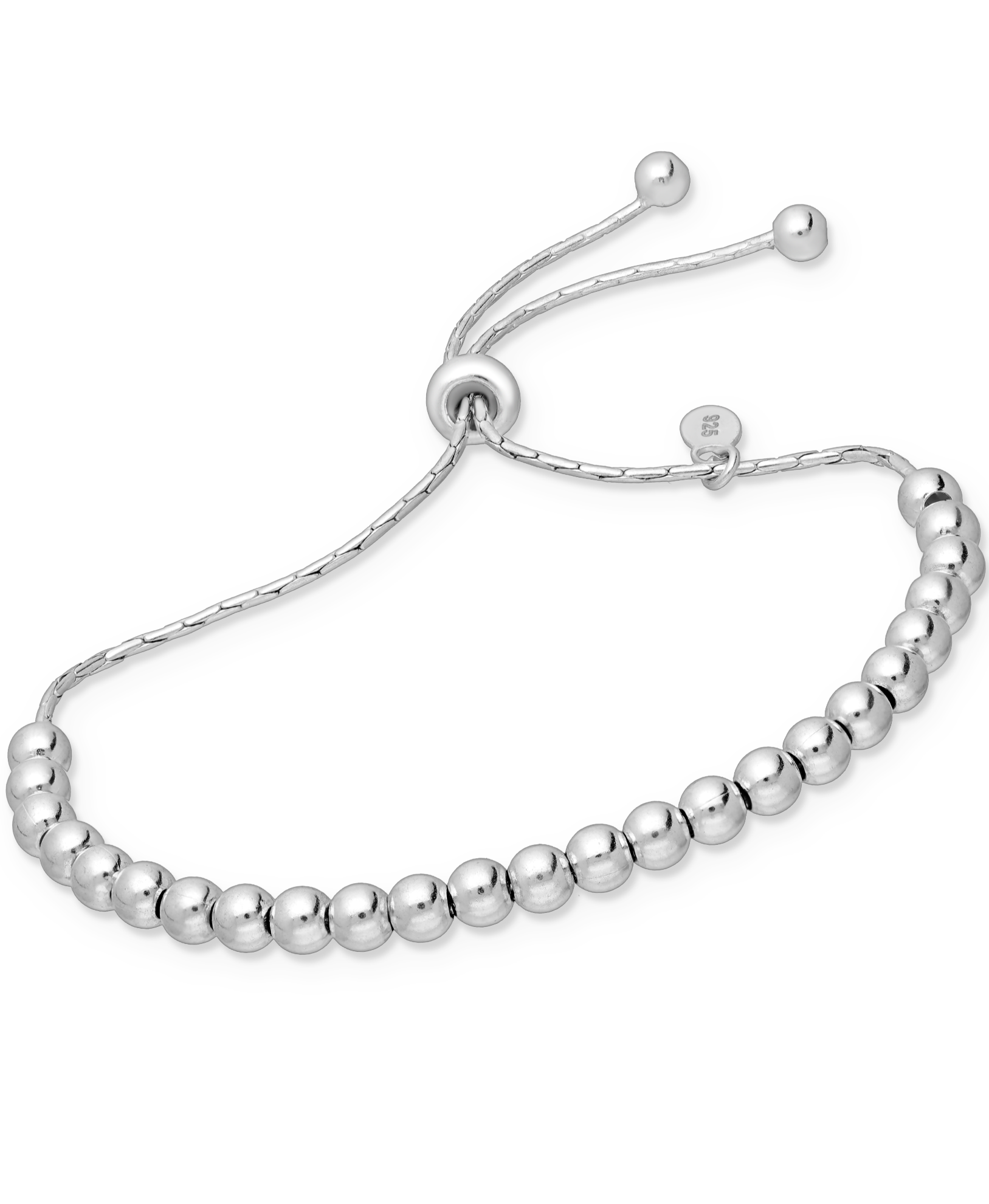 Silver ball online slider bracelet