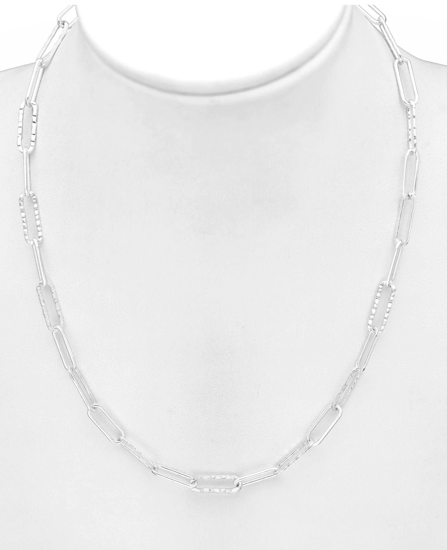 Sterling Silver Hammered Links Necklace