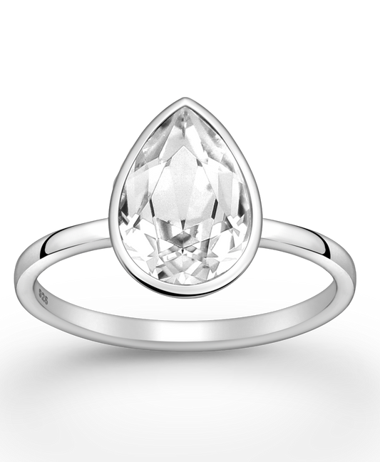 Swarovski Crystal Sterling Silver Ring
