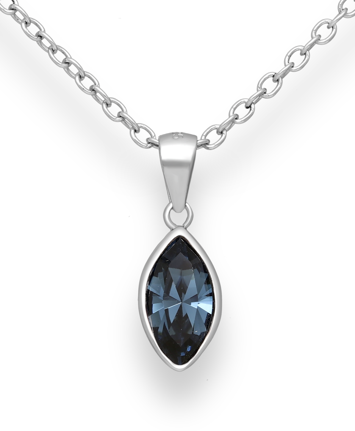 Montana Blue Swarovski Crystal Sterling Silver Pendant