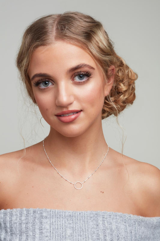 Sparkle By Princess Andre: Sterling Silver Ball and Circle Necklace