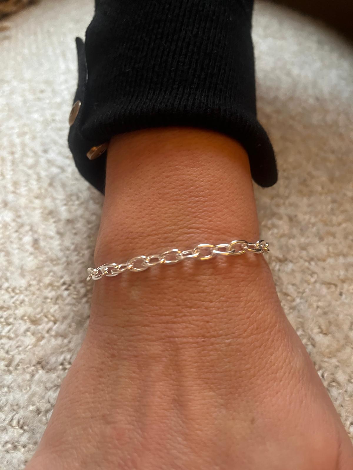 Sterling Silver Links Bracelet with a T-Bar