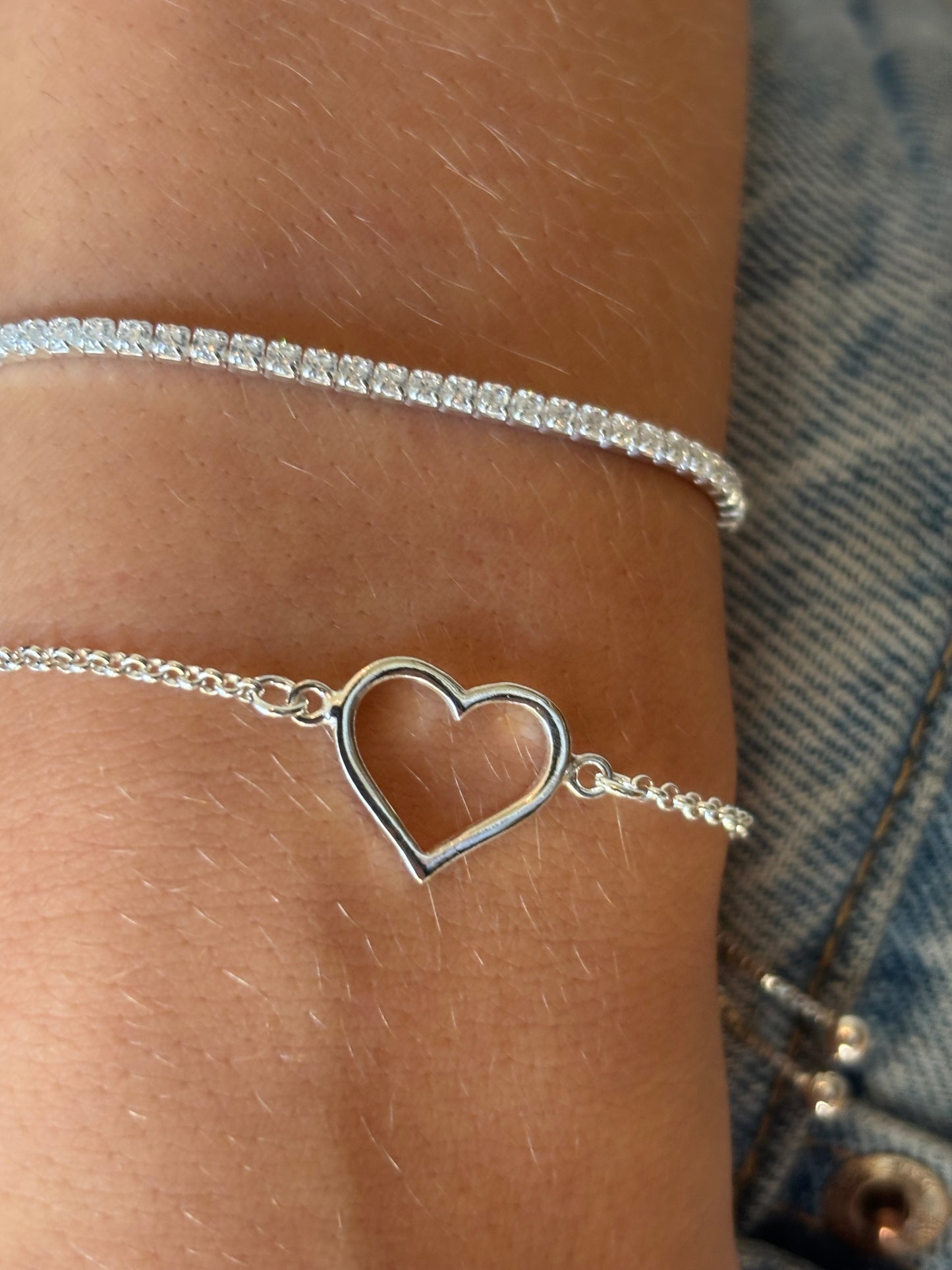 Sterling Silver Heart Chain Bracelet