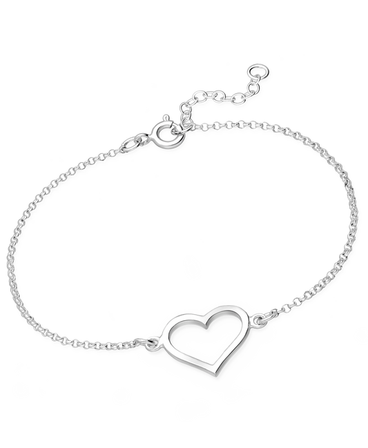 Sterling Silver Heart Chain Bracelet