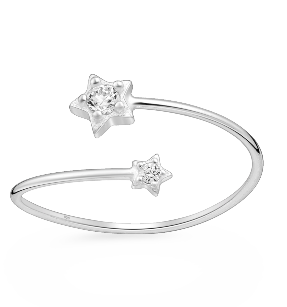Sparkle By Princess Andre: Sterling Silver Star CZ Simulated Diamond Ring