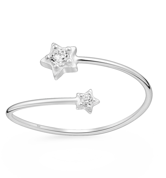 Sparkle By Princess Andre: Sterling Silver Star CZ Simulated Diamond Ring