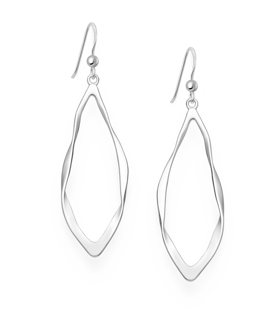 Twisted Oval Hook Sterling Silver Earrings