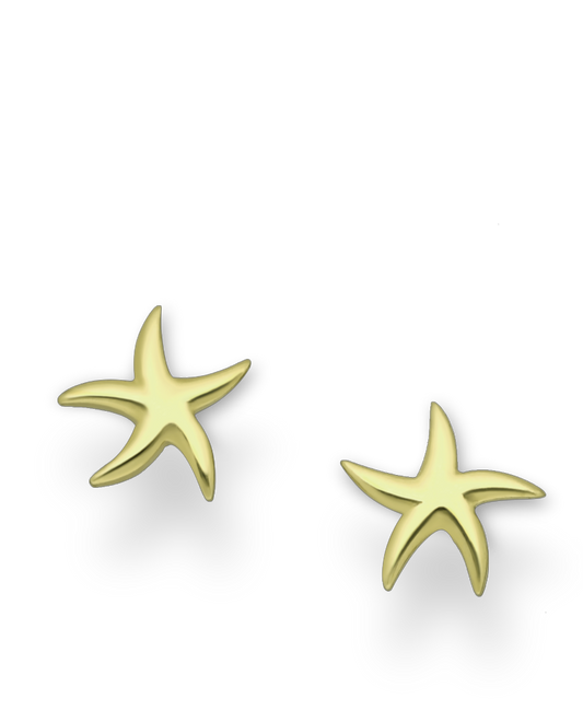 Gold Vermeil 14K Starfish Push-Back Earrings