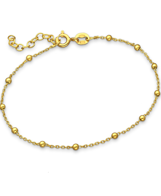 Gold Vermeil 18K Adjustable Ball Bracelet