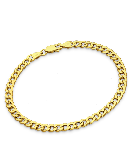 Gold Vermeil 18K Hollow Curb Bracelet