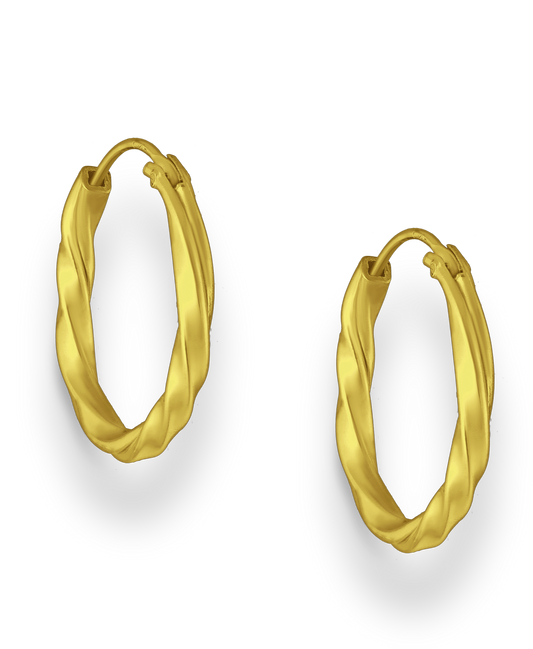 Gold Vermeil 18K Twisted Hoop Earrings